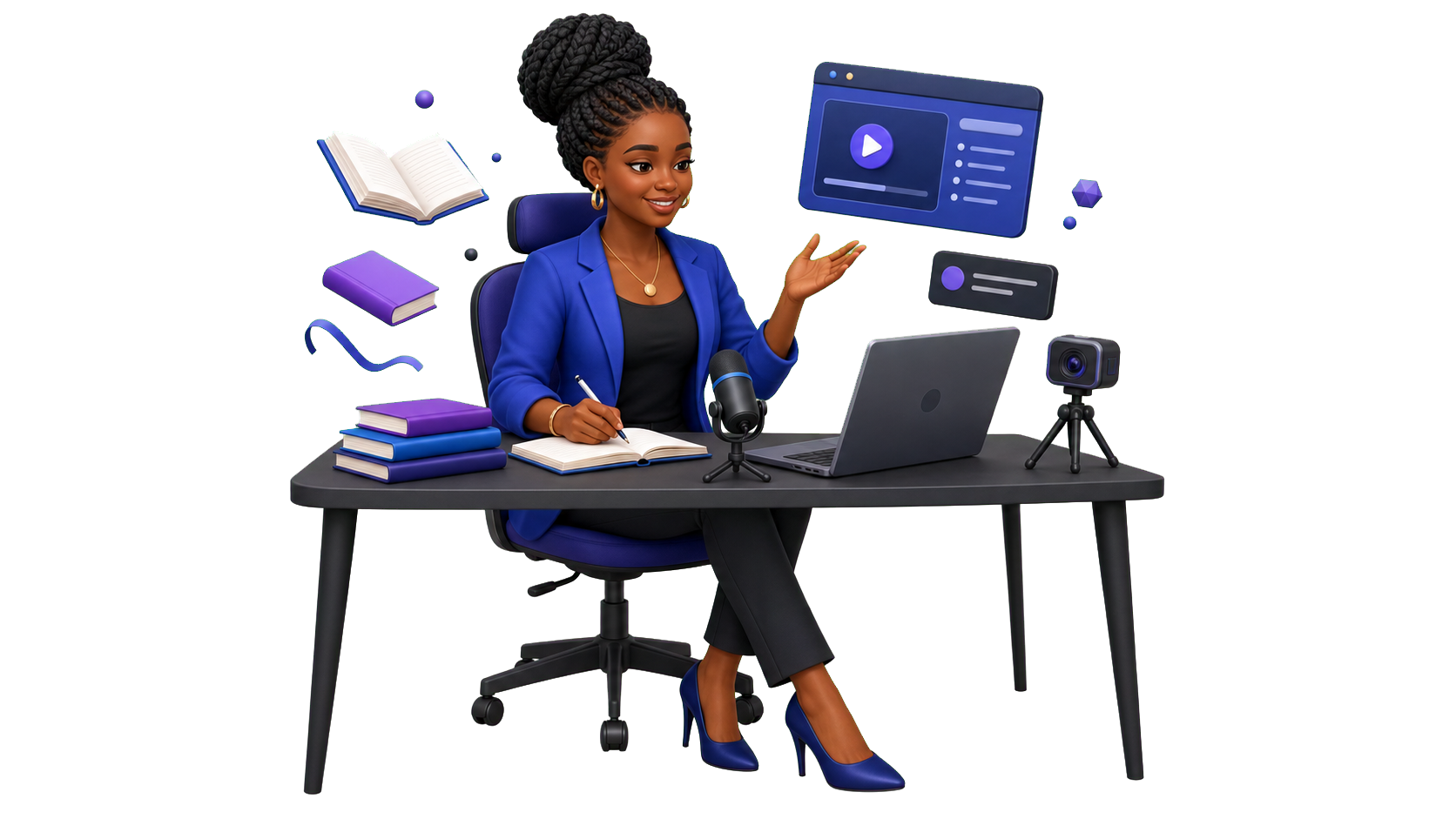 Educadora a criar uma aula digital